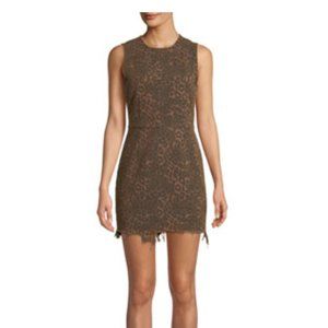 ALEXANDERWANG Frayed Leopard-Print Sleeveless Mini Dress - NWT